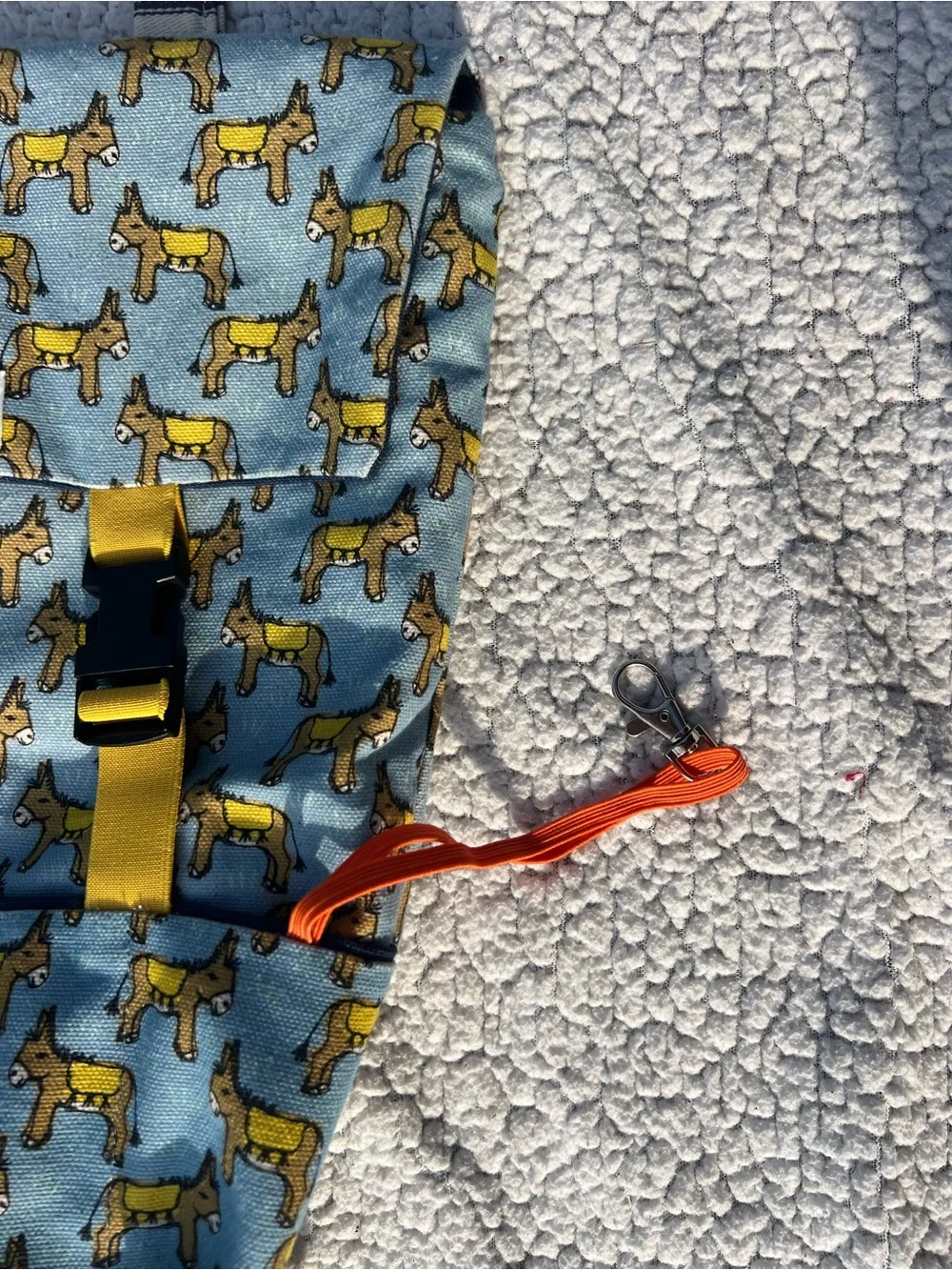 Poppy Treffry blue backpack